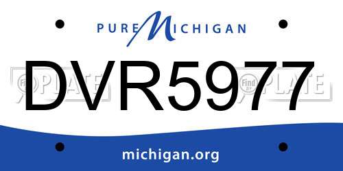DVR5977 Michigan License Plate