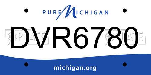 DVR6780 Michigan License Plate