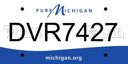 DVR7427 Michigan License Plate
