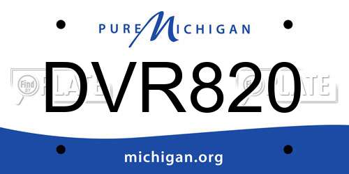 DVR820 Michigan License Plate