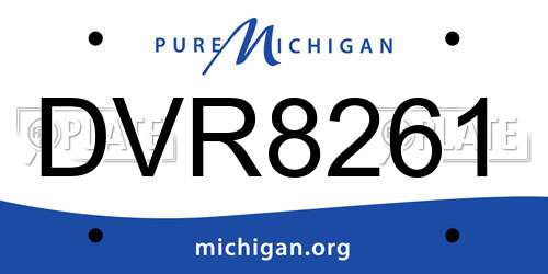 DVR8261 Michigan License Plate