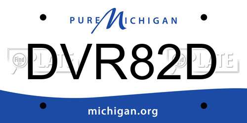 DVR82D Michigan License Plate