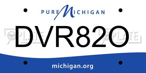 DVR82O Michigan License Plate