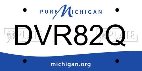 DVR82Q Michigan License Plate