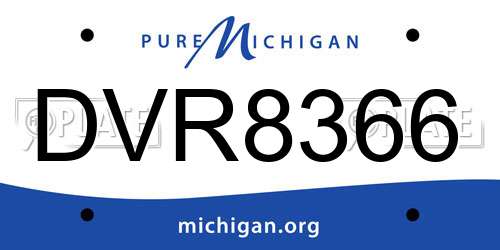 DVR8366 Michigan License Plate