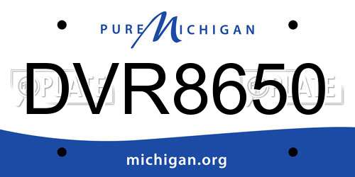 DVR8650 Michigan License Plate