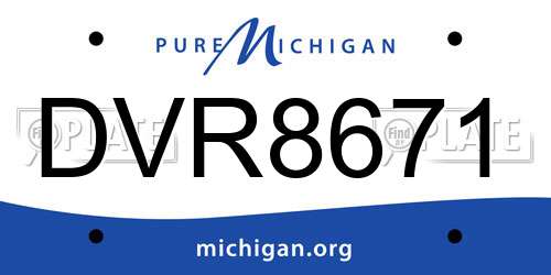 DVR8671 Michigan License Plate