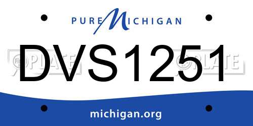 DVS1251 Michigan License Plate