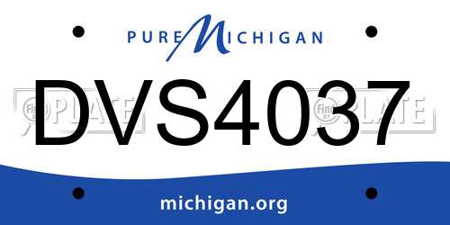 DVS4037 Michigan License Plate