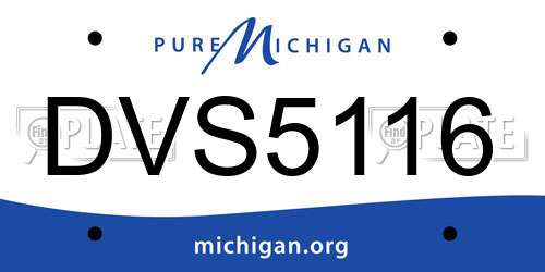 DVS5116 Michigan License Plate