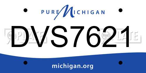 DVS7621 Michigan License Plate