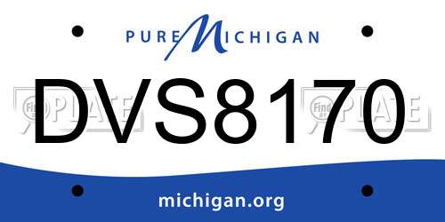 DVS8170 Michigan License Plate