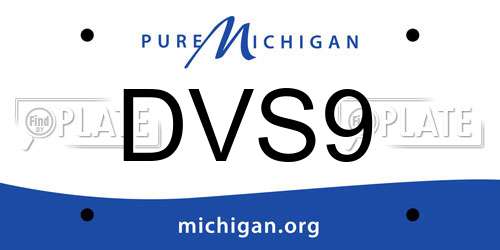 DVS9 Michigan License Plate