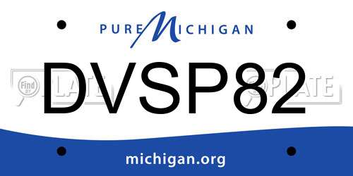 DVSP82 Michigan License Plate