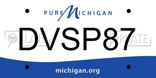 DVSP87 Michigan License Plate