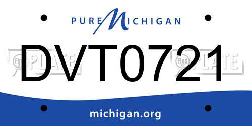 DVT0721 Michigan License Plate