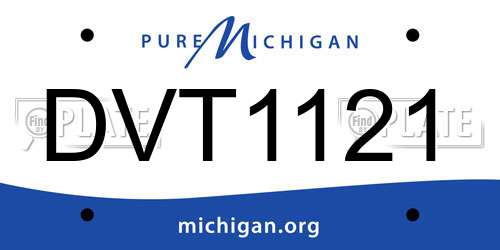 DVT1121 Michigan License Plate