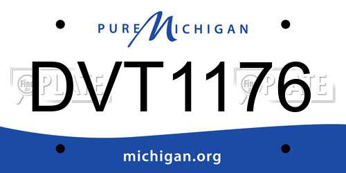 DVT1176 Michigan License Plate