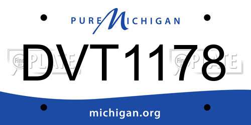 DVT1178 Michigan License Plate