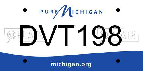 DVT198 Michigan License Plate
