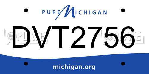 DVT2756 Michigan License Plate