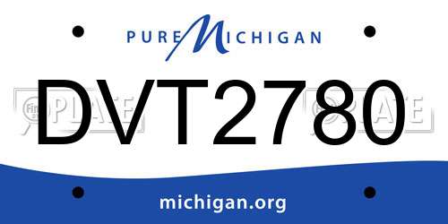 DVT2780 Michigan License Plate