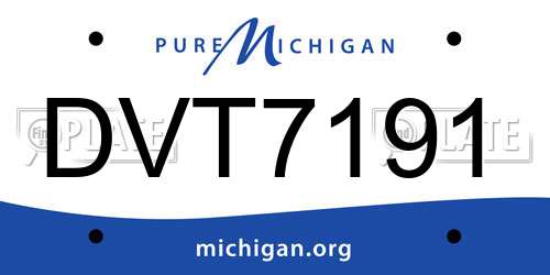 DVT7191 Michigan License Plate