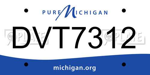 DVT7312 Michigan License Plate