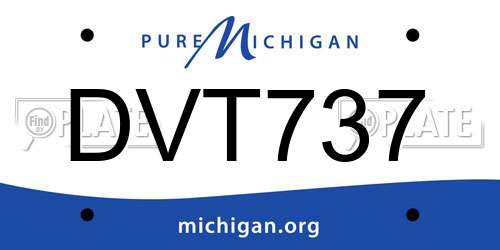 DVT737 Michigan License Plate