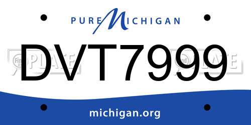 DVT7999 Michigan License Plate