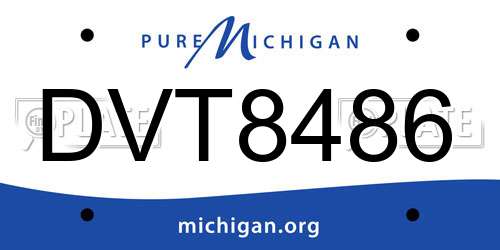 DVT8486 Michigan License Plate