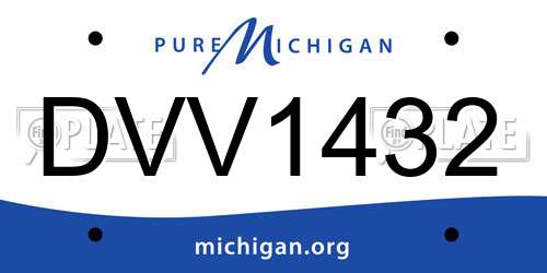 DVV1432 Michigan License Plate