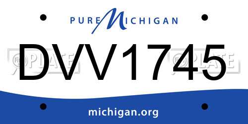 DVV1745 Michigan License Plate