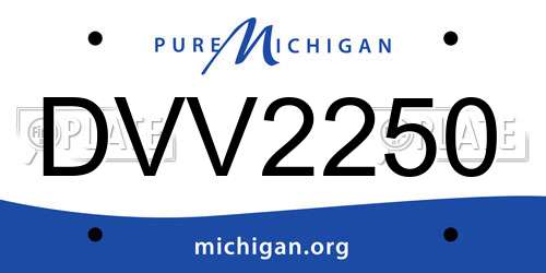 DVV2250 Michigan License Plate