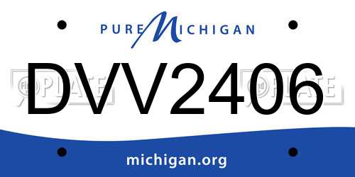 DVV2406 Michigan License Plate