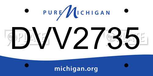 DVV2735 Michigan License Plate