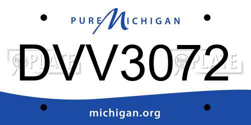 DVV3072 Michigan License Plate