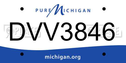 DVV3846 Michigan License Plate
