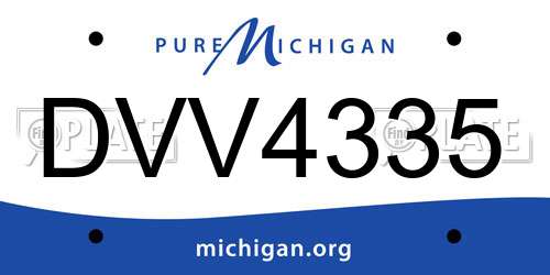 DVV4335 Michigan License Plate