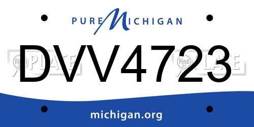 DVV4723 Michigan License Plate