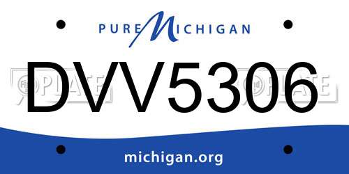 DVV5306 Michigan License Plate