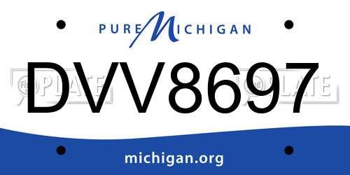 DVV8697 Michigan License Plate