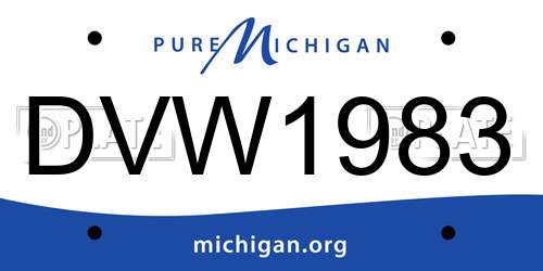 DVW1983 Michigan License Plate