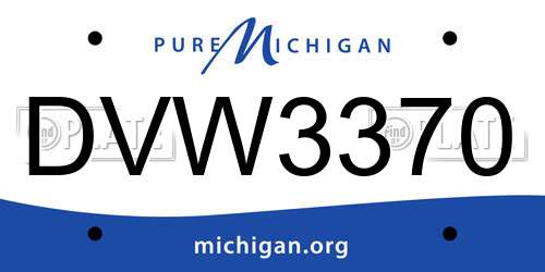 DVW3370 Michigan License Plate