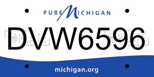 DVW6596 Michigan License Plate