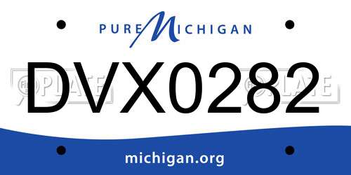 DVX0282 Michigan License Plate