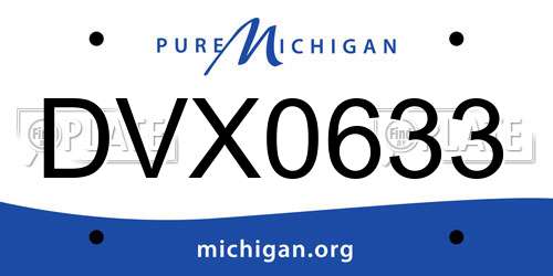DVX0633 Michigan License Plate