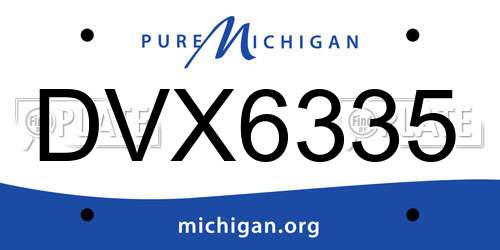 DVX6335 Michigan License Plate