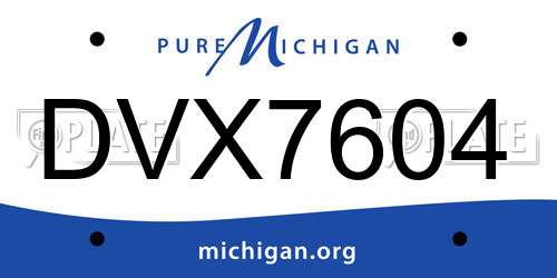 DVX7604 Michigan License Plate