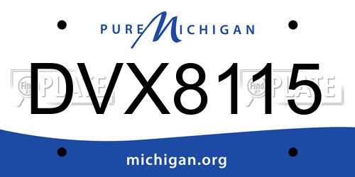 DVX8115 Michigan License Plate